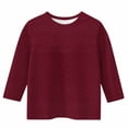 thumbnail image 4 of Posijego 3-12 Years Girls 3/4 Sleeve Shirts Summer Crewneck Tops Kids Girls Stretch Loose Casual T-Shirts Solid Color, 4 of 5