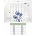 thumbnail image 6 of No Hook Shower Curtain with Snap in Liner, Abstract Blue Tulip Ray White Texture Hotel Shower Curtains for Bathroom, Washable Shower Curtain Liner Set with Mesh Top Window, 60"x72", 6 of 6