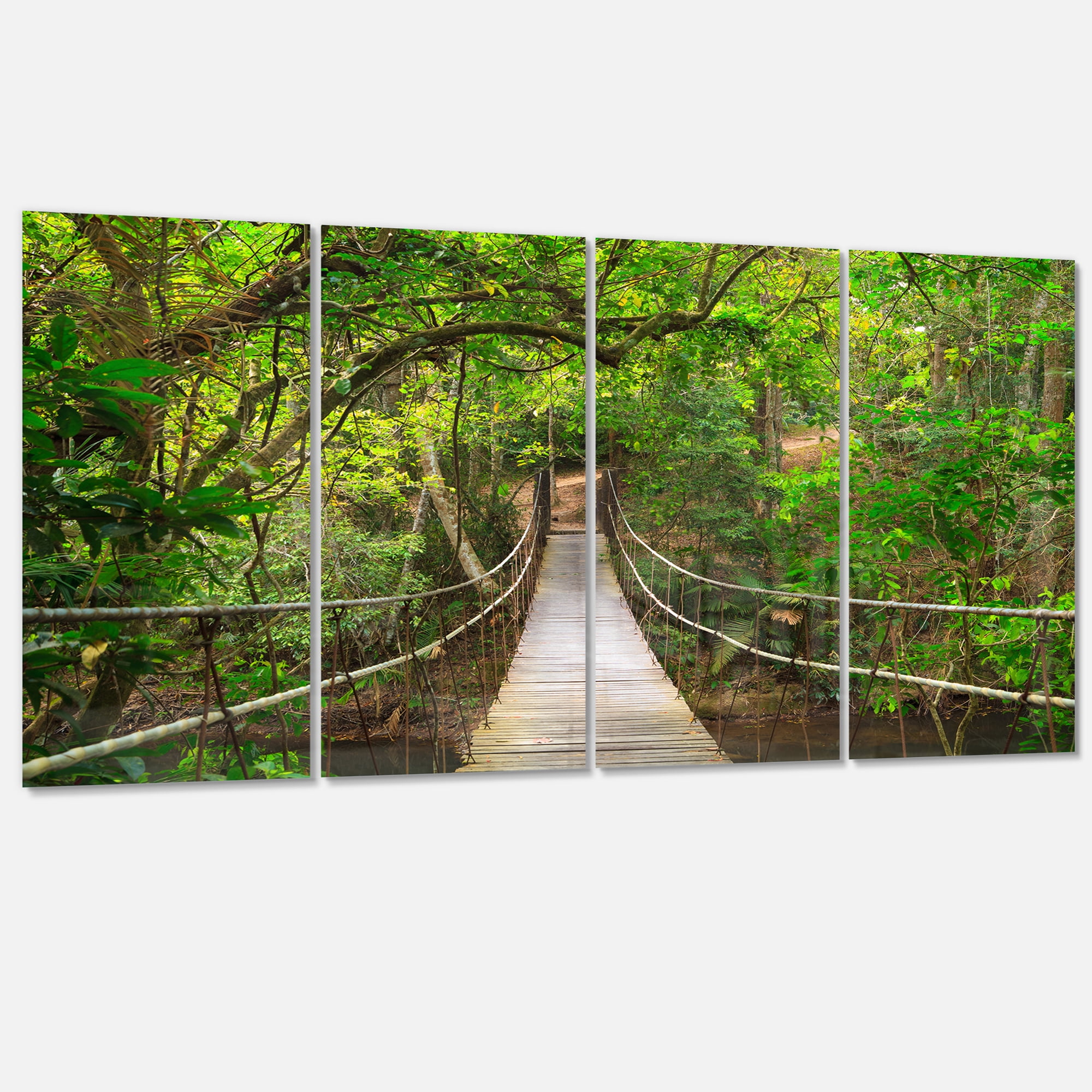 Designart 'Bridge to Jungle Thailand ' Landscape Photo Canvas Art Print