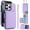 Violet, variant on Wallet Case for iPhone 12 Pro Max, with Wrist Strap and Shoulder Strap, RFID Blocking Card Slots, Classic Kickstand Magnetic Flip PU Leather Phone Case Cover for iPhone 12 Pro Max, Black