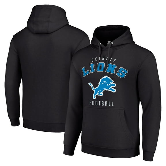Unisex Starter Black Detroit Lions Logo Pullover Hoodie