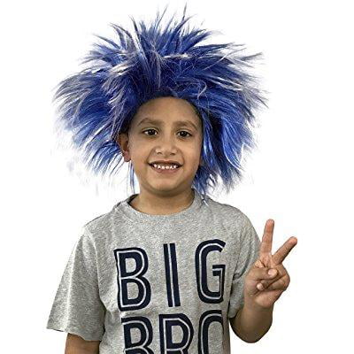 kinrex blue wig - halloween wigs - spiky punk wig - costume accesories -