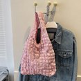 thumbnail image 4 of Bolsa De La Compra Bolso Shopper mediano para mujer, decoración de cadena, Bolso de nube de burbujas de verano fruncido (rosa), 4 of 6