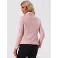 thumbnail image 4 of Chaqueta de gamuza sintética Allegra K Cárdigan Outwear Drapeado con solapa frontal abierta Rosa S, 4 of 5