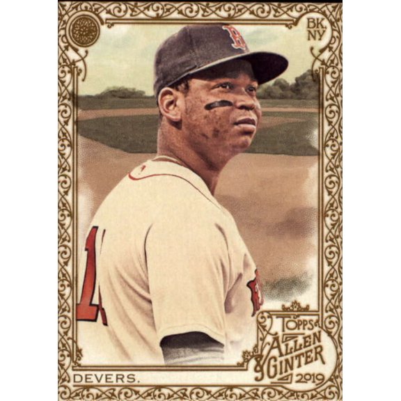 Collectible 2019 Topps Allen and Ginter Gold Hot Box #97 Rafael Devers Boston Red Sox MLB Baseball Parallel Trading Card