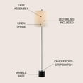 thumbnail image 4 of JONATHAN Y Levitt 60.5" Marble/Metal LED Floor Lamp, Black/Chrome, JYL2062A, 4 of 8