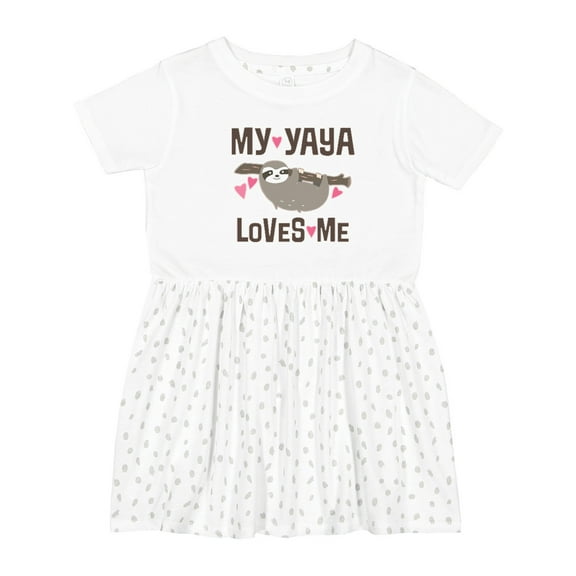 Inktastic My Yaya Loves Me Sloth Girls Toddler Dress