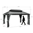 thumbnail image 2 of Sunmthink 12' x 16' Outdoor Hardtop Gazebo, Galvanized Double Roof Gazebo with Curtain and Netting for Patio, Garden, Lawn, Party, 2 of 9