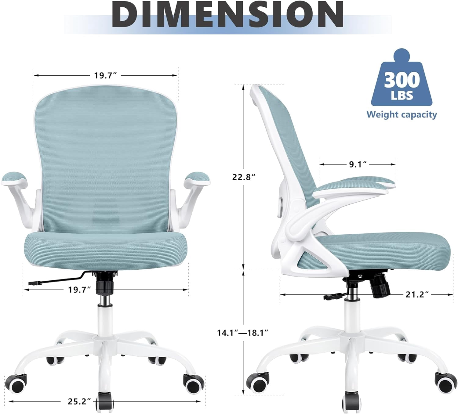 Office Chair, Ergonomic Desk Chair with Adjustable Height and Lumbar Support Swivel Desk Computer Chair with Flip up Armrests for Conference Room, Drak Gray
