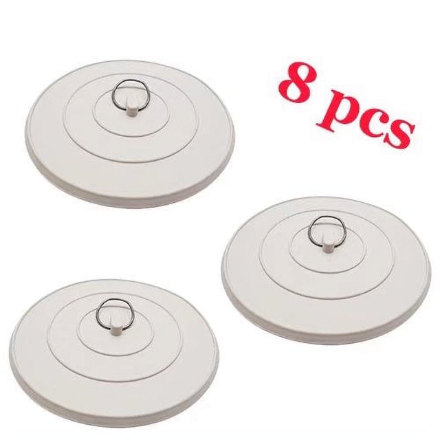 8 tapones de silicona para bañera de 4,8 pulgadas, para fregaderos grandes, para cocinas, baños y lavanderías.