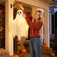 thumbnail image 5 of Halloween Hanging Ghost Light Decoration, LED Glowing Ghost Ornaments for Indoor Outdoor Party, Battery Operated Festival Decor for Yard and , 1Pack White, 5 of 7