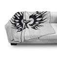 thumbnail image 3 of Texas Star Soft Flannel Fleece Blanket, United States of America Themed Star and Flames Silhouette Abstract Design, Cozy Plush for Indoor and Outdoor Use, 50" x 60", Black and White, by Ambesonne, 3 of 6