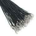 thumbnail image 2 of Aspire 100 Pcs 1.5mm Waxed Leather Necklace Cord with Lobster Clasp, DIY Jewelry Making-Black Silver, 2 of 7