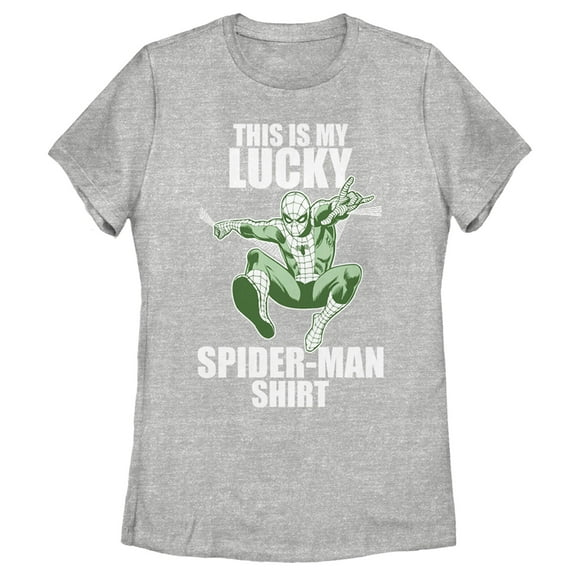 Women's Marvel St. Patrick's Day Spider-Man Lucky  Graphic Tee Athletic Heather X Large