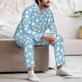 thumbnail image 7 of Fotbe Blue Popcorn Pattern Long Sleeve Pajama Set for Men,Sleepwear Set,2-piece Loungewear Set,Soft PJs Comfy Nightwear with Pockets-XX-Large, 7 of 7