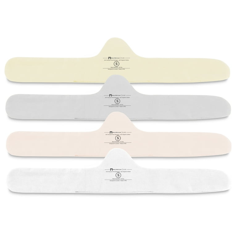 More of Me to Love Organic Cotton and Bamboo Bra Liner 4-Pack Small (Pearl  White, Blush Pink, Stone Gray, Fawn Beige) 
