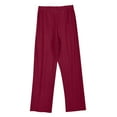 thumbnail image 3 of Olyvenn Women's Palazzo Pants 2025 Summer Lightweight High Waist Lace Up Pants Trendy Loose Casual Flowy Trousers with Pockets Wine XL, 3 of 4