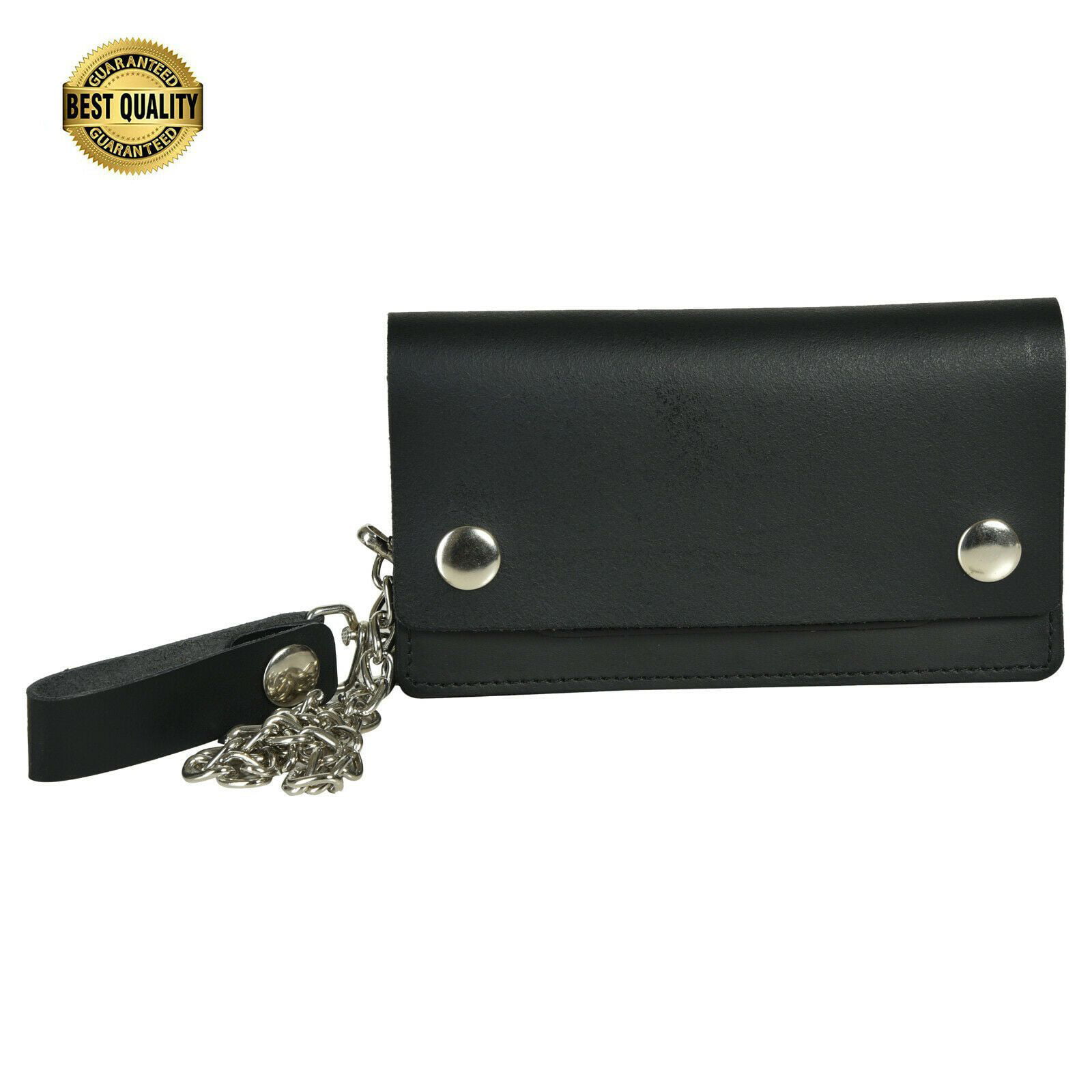 Mens Soft Leather Biker Chain Wallet RFID Proof Black Security Anti Theft Chain 