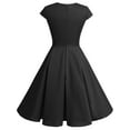 thumbnail image 4 of Dressystar Women 1950s Retro Vintage Short Dress Female Cocktail Party Swing Dress, 4 of 7