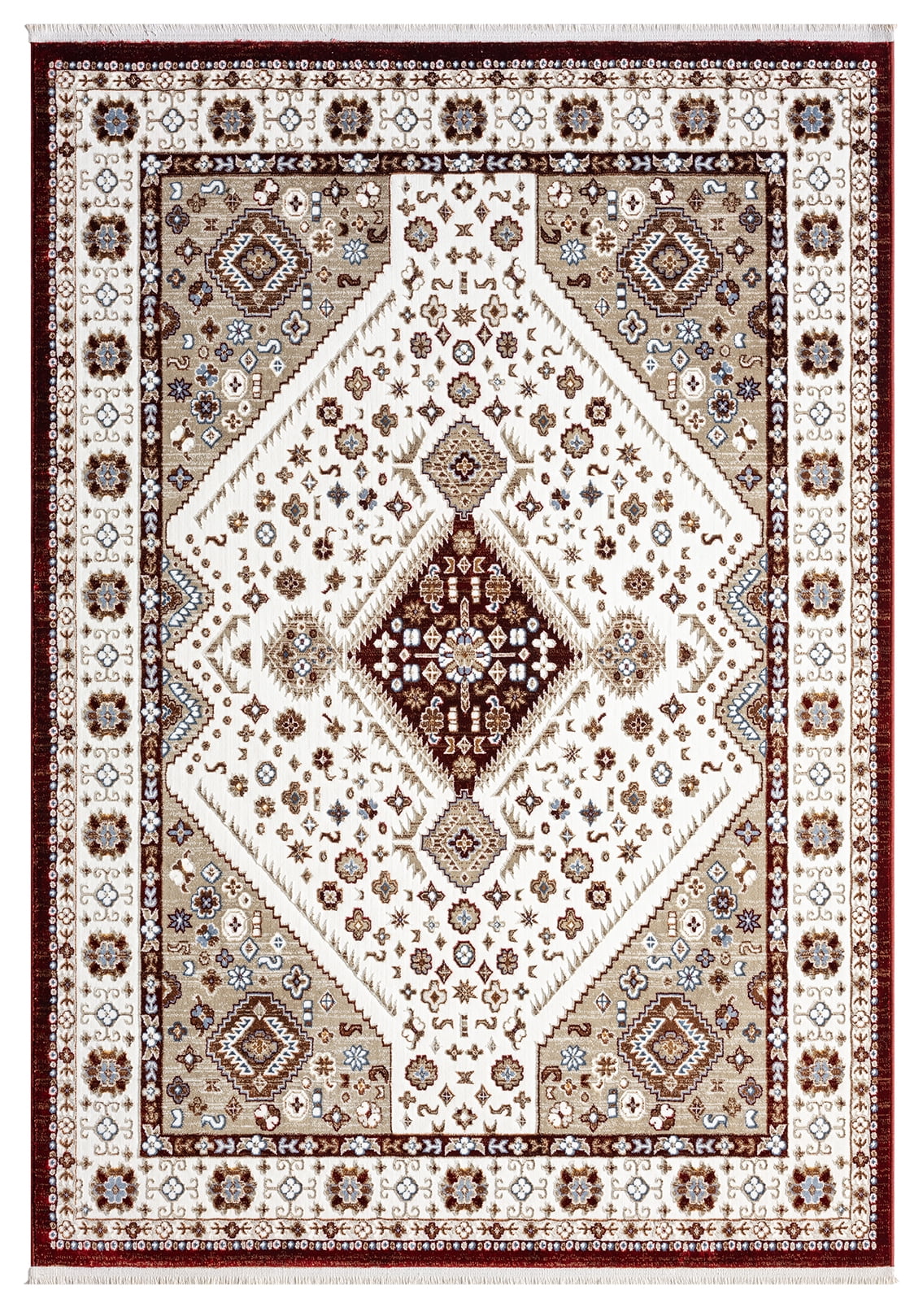 United Weavers Riviera Belva Accent Rug, Border Pattern, Burgundy, 1'10" X 3'