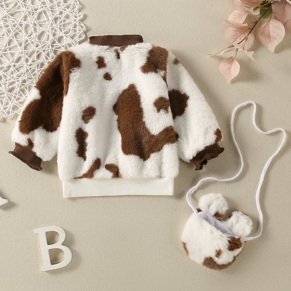 Vedolay Girls Tops Girls Long Sleeve Shirts Ruffle Crew Neck Sweatshirts Loose Pullover Tops,Brown 18-24 Months