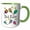 Green/White, variant on 3drose, Cool Funny Cute Pickleball Dink Positive Paddles and Balls Pun Art, 11oz Two-tone Green Mug