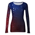 thumbnail image 4 of Sewkxo Shirts for Women Fashion 250th Anniversary American Independence Day Printed Crewneck Pullover Tops Spring Summer Baggy Fit Casual Long Sleeve Shirt,Dark Blue XL, 4 of 6
