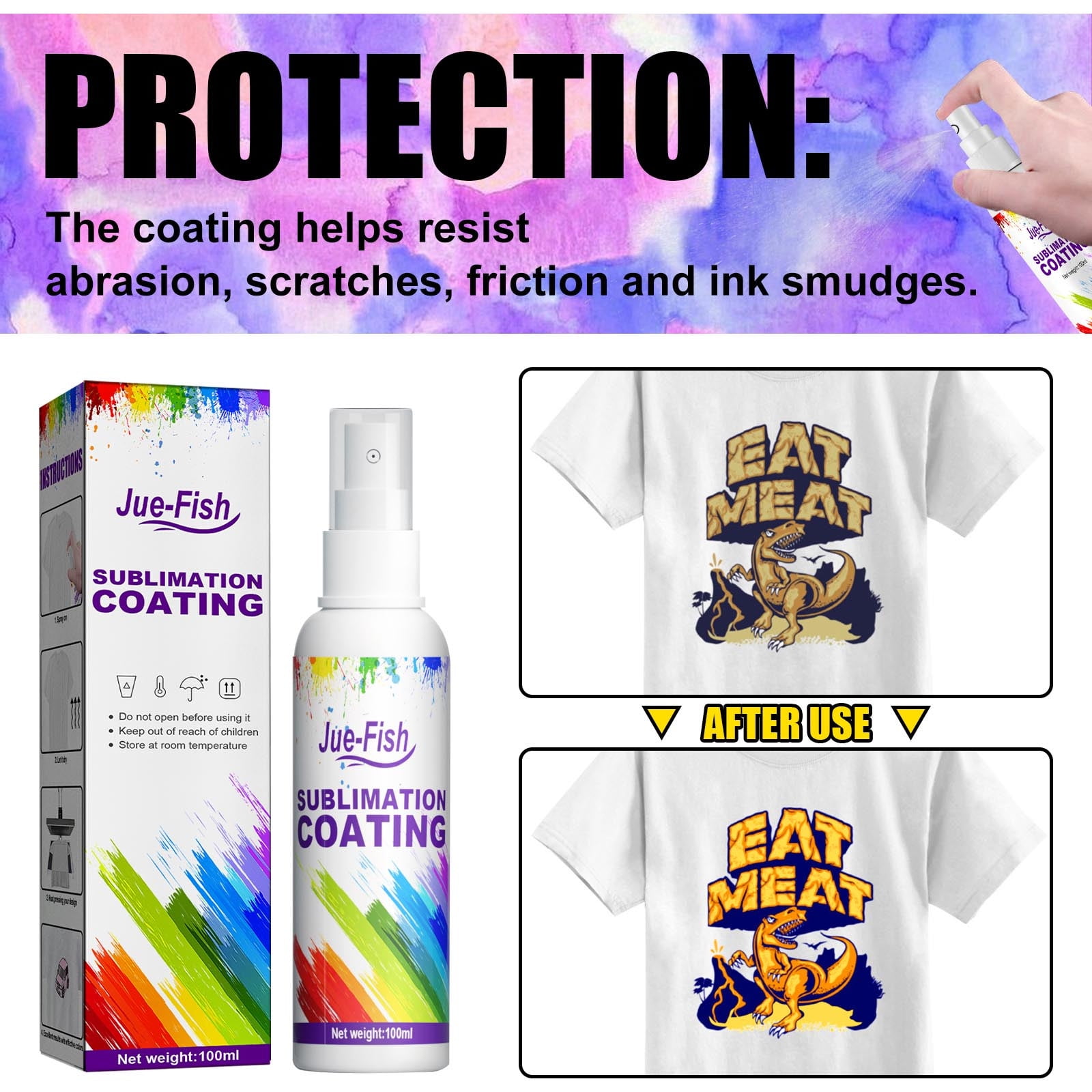 4 OZ Sublimation Spray for Cotton Shirts All Fabric Including Polyester  Carton Tote Bag Pillows Quick Drying Formula Sublimation Spray Achieve  Brighter & More Vibrant Colors - by Godora 1