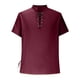 thumbnail image 2 of pstuiky Camisa de manga corta para hombre, Camisa de estilo hippie para hombre, de manga corta, estilo playero, informal, con cuello levantado y cuello vuelto. camisas casuales para hombre xxl, 2 of 5