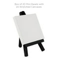 thumbnail image 2 of Creative Mark Ultra Mini White Stretched Canvas & Black Wood Easel for SmAll Paintings - 3x3 inch [20 pack] Perfect to Paint or Displaying SmAll-scale Arts and Crafts, 2 of 4