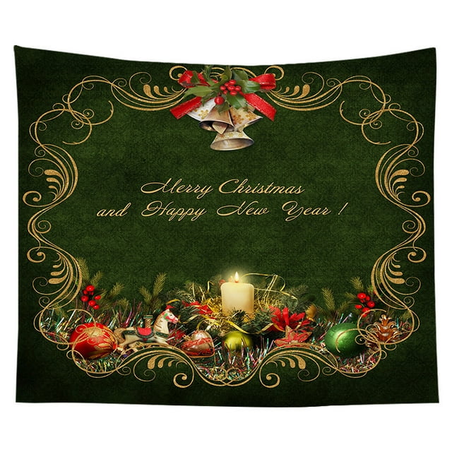 Tapiz de pared de Navidad Decoración colgante de pared Muñeco de nieve Papá Noel Árbol de Navidad Elemento Impresión digital Tapiz Ropa de cama Tapiz Dormitorio Sala de estar Estilo WD.WDQZL Hogar