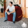 thumbnail image 3 of Big Joe Fuf 5Ft Oversized Foam Bean Bag Chair for Kids, Teens, Adults, Deep Terracotta, Corded Plush, 5 foot Large Reading and Gaming Seat, 3 of 6