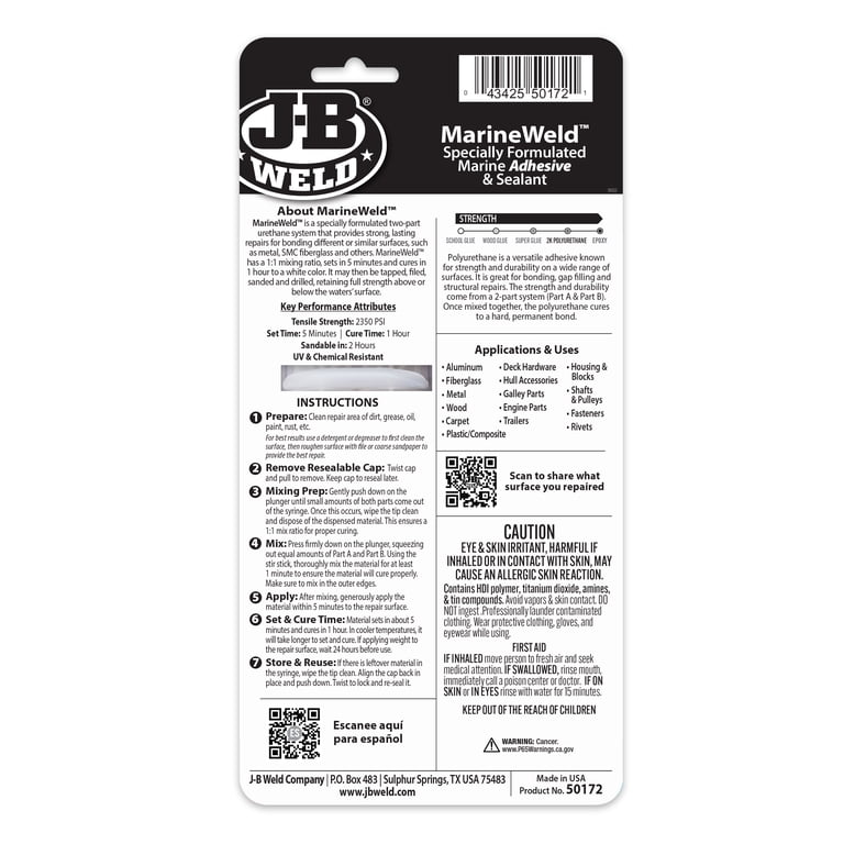 Two Part Marine Epoxy Adhesive Syringe, 25 ml photo 2