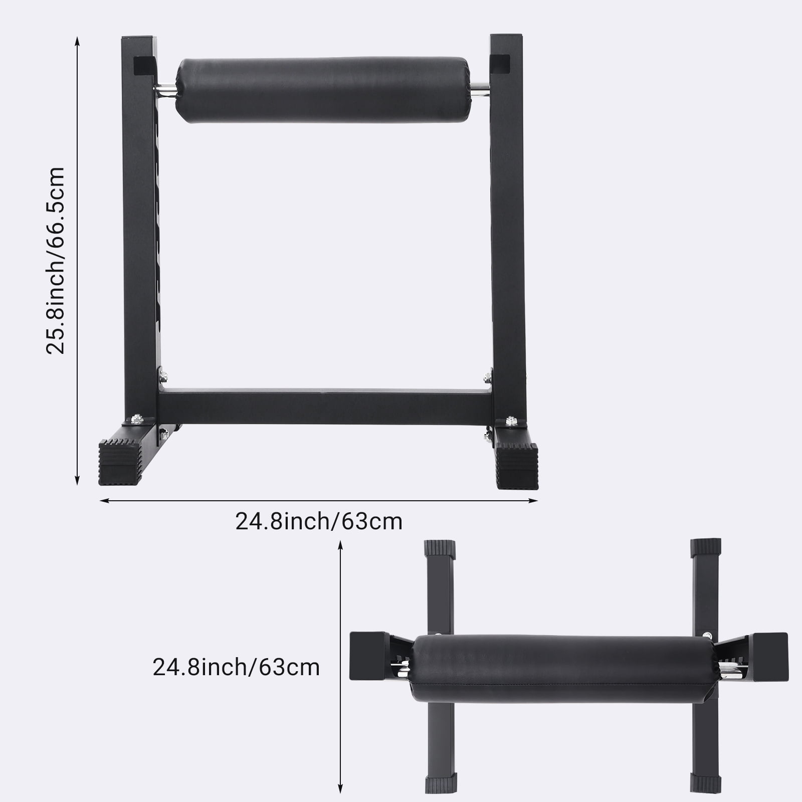 QinaQin Bulgarian Split Squat Stand, 7 Level Adjustable Single Leg Squat Rack with Wheels, 350 Lb Capacity for Home Gym