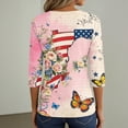 thumbnail image 6 of 4th of July Outfits for Women V-Neck Henley Patriotic Tops Short Sleeve Summer USA T-Shirt, 6 of 6