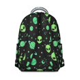 thumbnail image 3 of Alien Planet Black Pattern Backpack for School, Cute School Bag with Adjustable Shoulder Straps and Padded Back, 15.3"x11"x7.1", 3 of 5