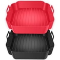 thumbnail image 1 of Lot de 2 Poêles en Silicone pour Friteuse à Air Chaud avec Poignée, Réutilisables, Doublées, Résistantes à la Chaleur, Carrées, Moule de Cuisson, Accessoires pour Friteuse à Air, Four, Micro-Ondes, Gril, 1 of 9