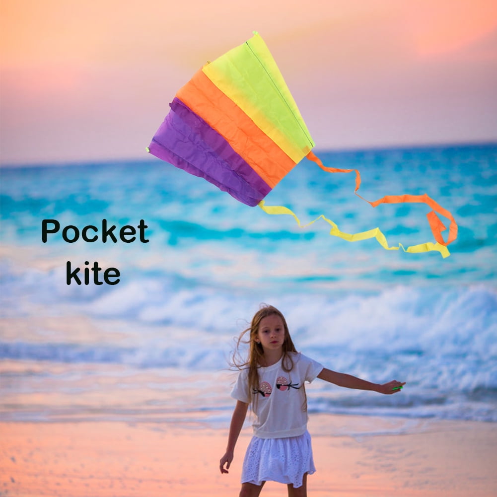 Foldable Outdoor Earth Pocket Kite Children Kite Kids Toy w/String Random #Z 
