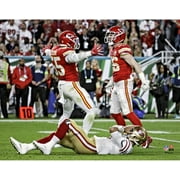 Frank Clark Kansas City Chiefs Unsigned Super Bowl LIV Play Celebration Photograph