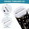 thumbnail image 5 of Eiffel Tower Tumbler Handle Lid and Straw Gold Glitter Stars Water Bottle Stainless Steel Coffee Travel Tumbler Mug Cup Gifts for Men Women 40oz, 5 of 6