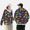 thumbnail image 4 of Balery Colorful Dinosaur Sudadera ligera de manga larga con capucha y protección solar UPF 50+ para hombre y mujer, ideal para pesca y running-Medium, 4 of 7