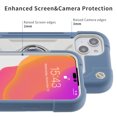 thumbnail image 4 of Double Ring Kickstand Case for iPhone 13 for Women Girls, Rugged Hybrid Heavy Duty 3 in 1 phone Case Soft Silicone Hard PC Full Armor Protective Case for iPhone 13, Blue, 4 of 6