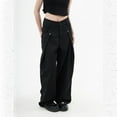 thumbnail image 5 of Zylarhe Women's Pants Retro Street Wide Leg Casual Pants for Women Loose Drapey Versatile Long Trousers Comfortable Fashionable Outfit, 5 of 7