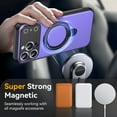 thumbnail image 3 of Dteck for iPhone 15 Pro Max Magnetic Case with Ring Stand, Shockproof Drop Protection Slim PC TPU Cover Compatible with MagSafe, Rotating Kickstand Shockproof Protective Case, Black, 3 of 7