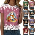 thumbnail image 5 of TTUHYWXI Christmas Shirts for Women Family Santa Graphic T Shirts Short Sleeve Funny Xmas Holiday Print Tee Tops (Green, L), 5 of 9