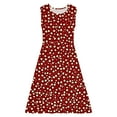thumbnail image 5 of Spazoro Little & Big Girls A-Line Dress, Floral Print 2025 New Style Sleeveless Crew Neck Summer Dresses for Child Girls Red Size 11 T, 5 of 7