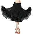 thumbnail image 6 of Ballroom Waltz Dance Swing Skirt Modern Tango Training Dress Costume Black, 6 of 8