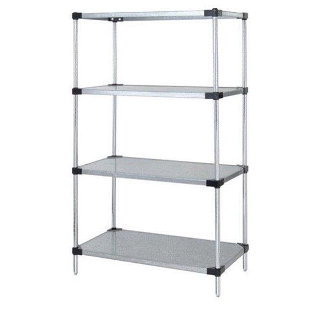 Quantum Storage WR54-2124SG 4-Shelf Galvanized Steel Solid Shelving Unit, 21 x 24 x 54 in.