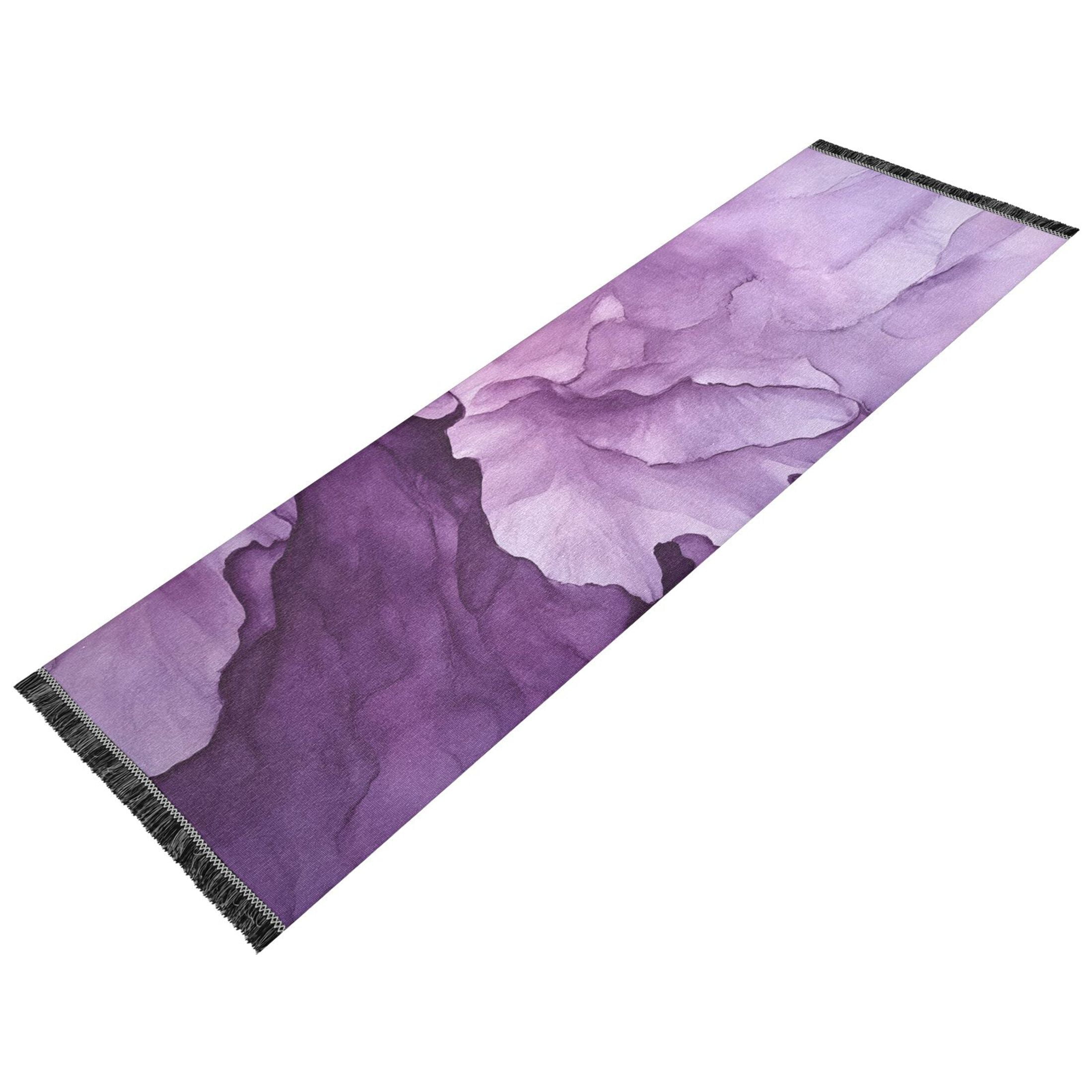 Abstract Purple Flower Bedroom Runner Rug 2'x 6' Non Slip Carpet Indoor Home Area Rug Living Room