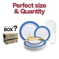 thumbnail image 3 of Smarty White Gold Spiral on Blue Rim Plastic Wedding Value Set (120 Guests), 3 of 6